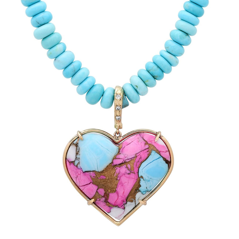 Pink Turquoise Heart Necklace