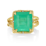 Brazilian Emerald Willow Double Band Ring photographed on a white background