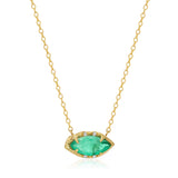 Brazilian Marquise Emerald Willow Necklace photographed on a white background