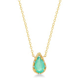 Brazilian Pear Emerald Willow Necklace photographed on a white background