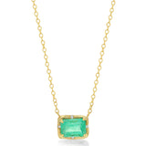 Brazilian Rectangular Emerald Willow Necklace photographed on a white background