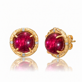 Rubelite Pavé Round Stud Earrings photographed on a white background