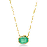 Zambian Cushion Emerald Willow Necklace photographed on a white background
