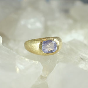 Carved Sapphire Ring