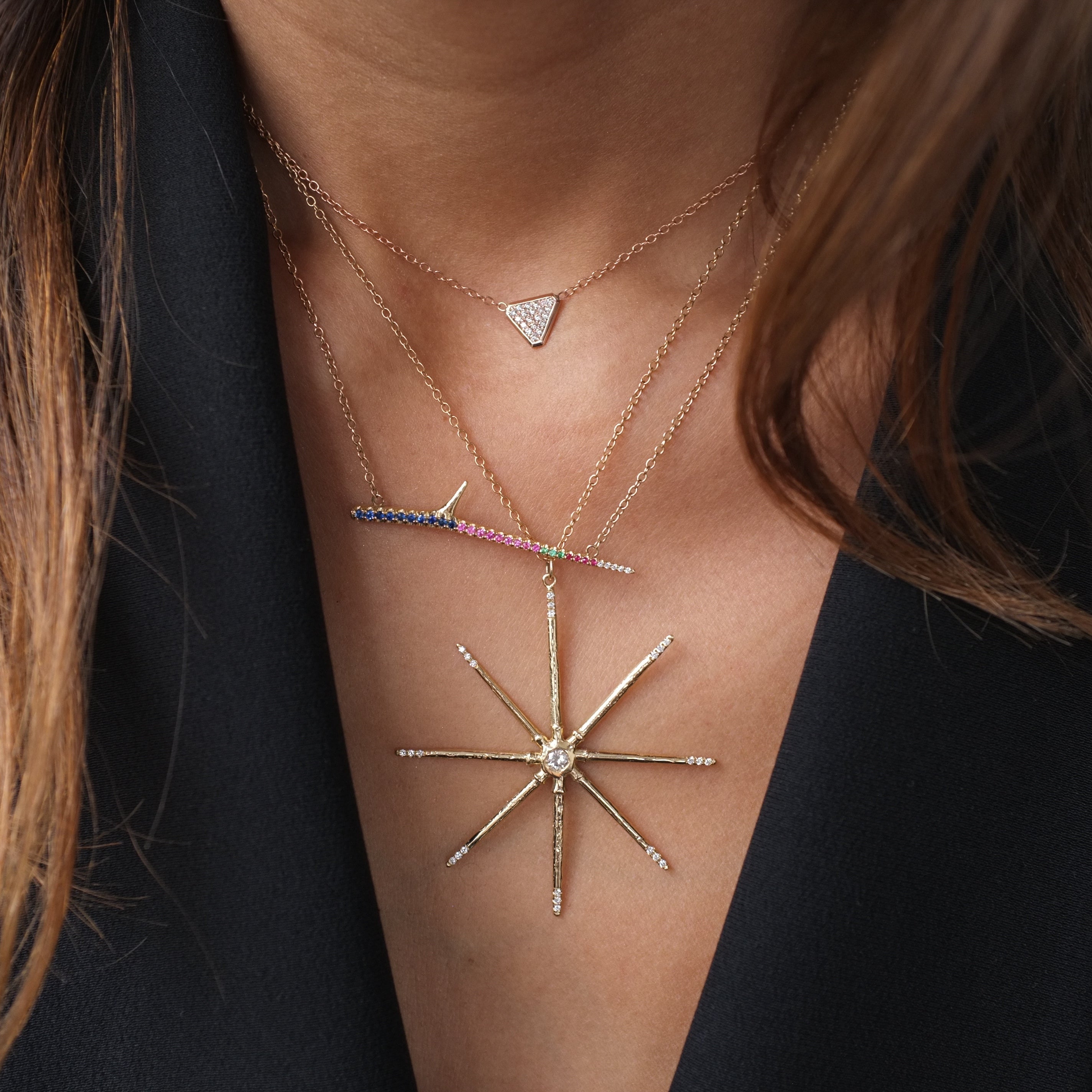 SEA STAR NECKLACE ON MODEL