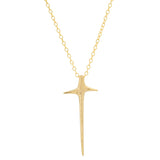 gold necklace against white background