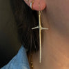 Diamond Thorn Cross Earrings