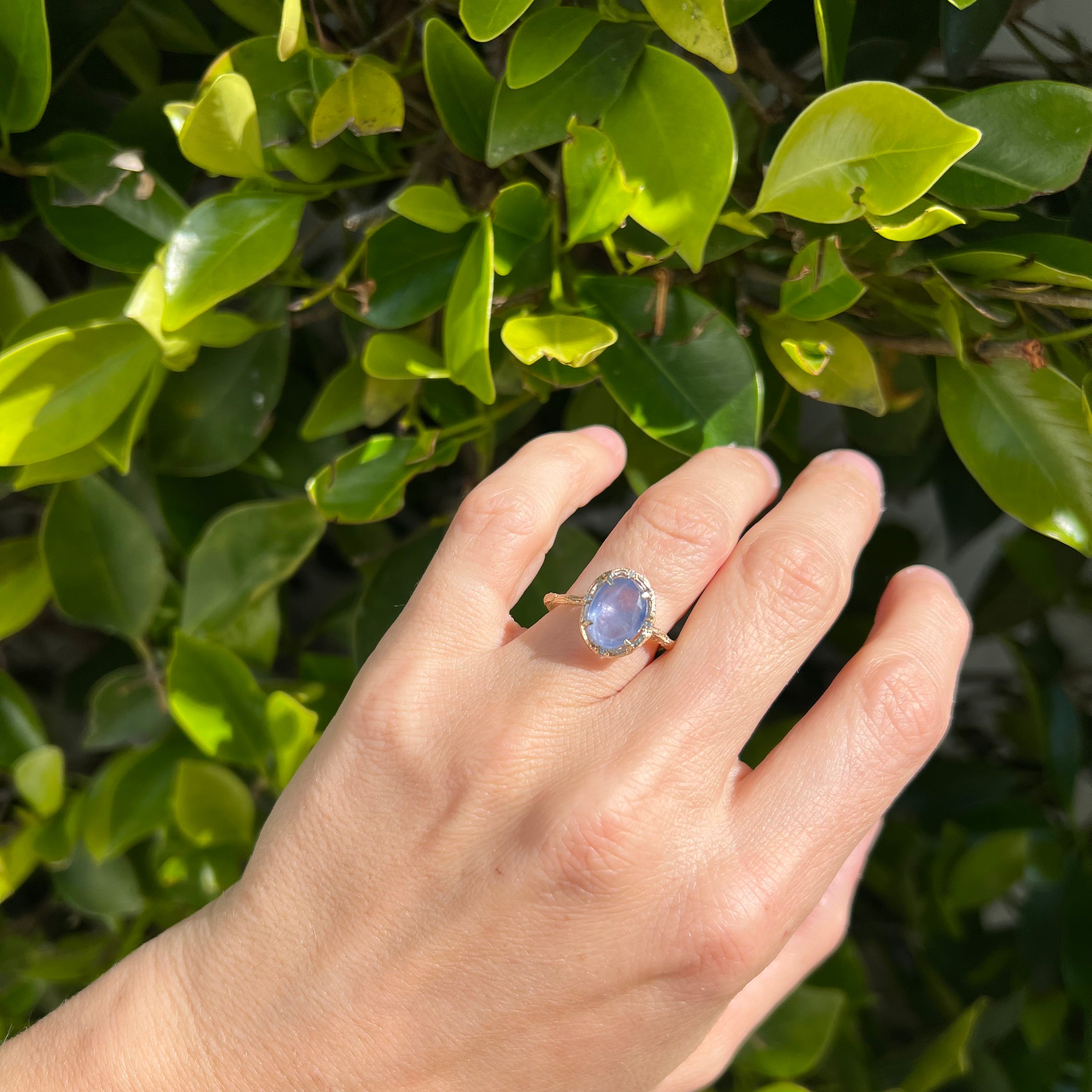Ice blue sapphire online ring