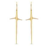 Diamond Thorn Cross Earrings